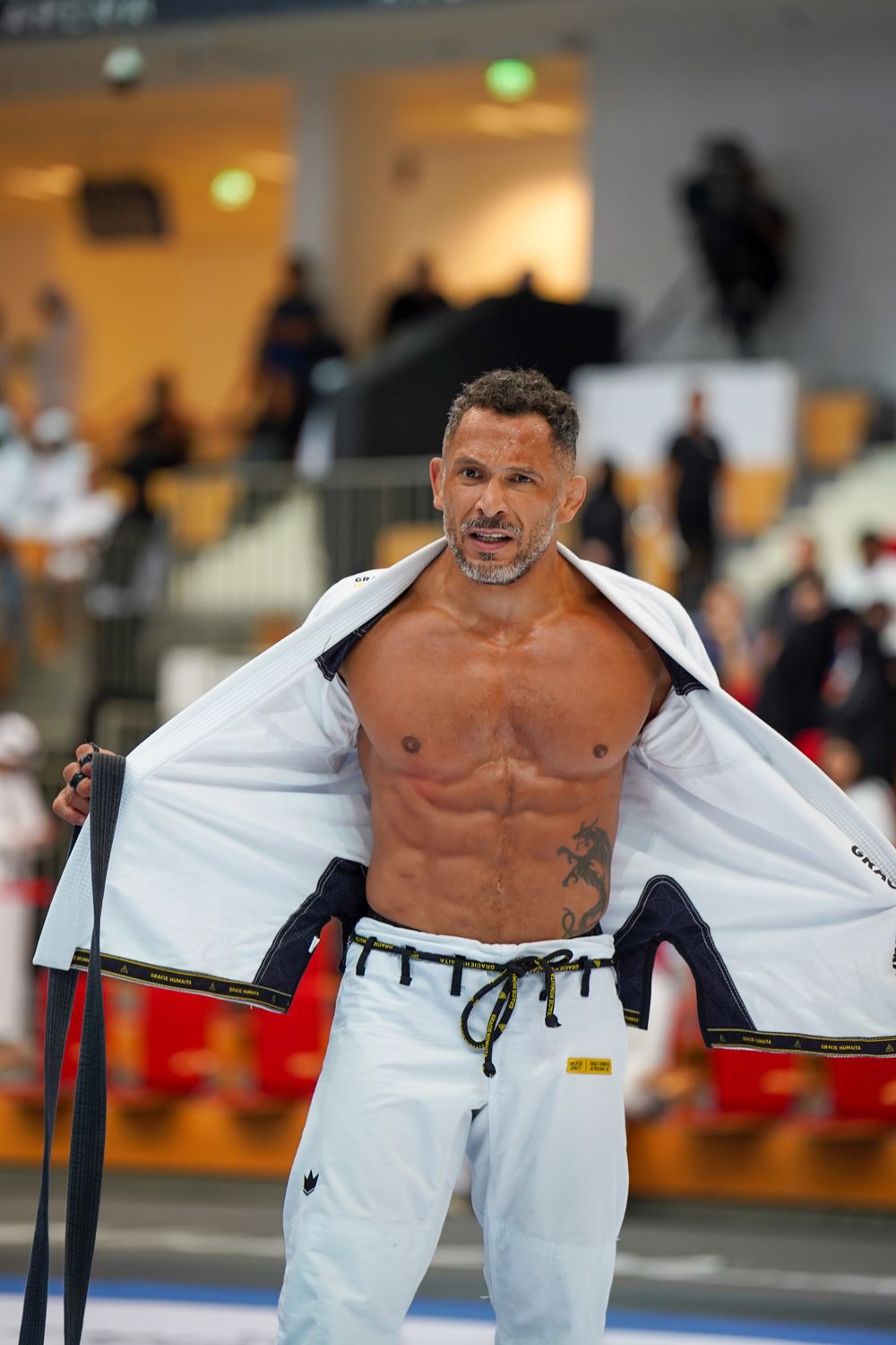 Jiu-Jitsu black belt after his match at a competition in the UAE