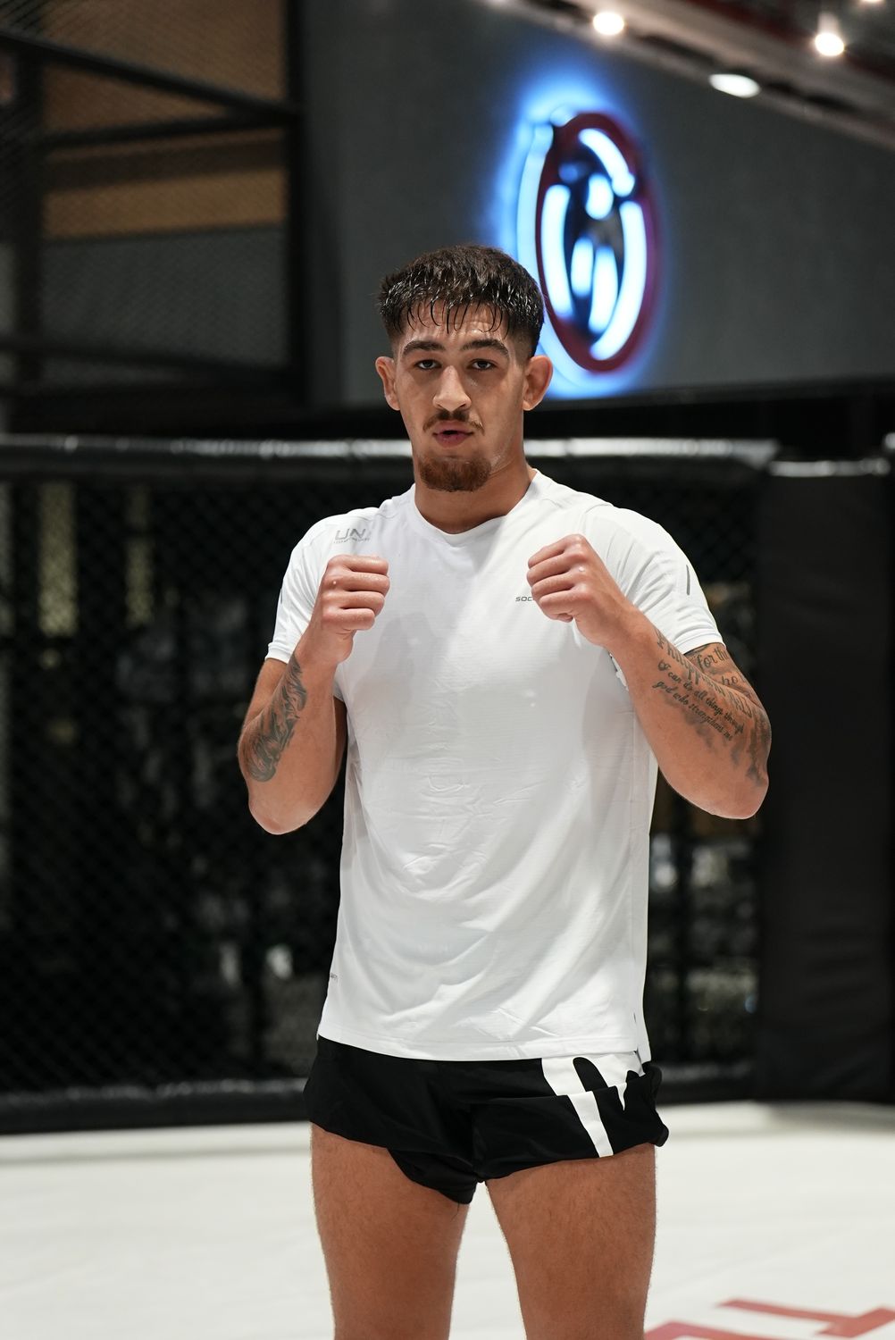 MMA fighter with his fists up, ready for the round